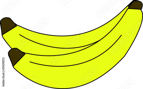 banana on white background, banana illustration vector, banana icon vector, banana animation vector for your design needs
