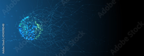 Neural network concept. Connected cells with links. High technology process. Abstract background
