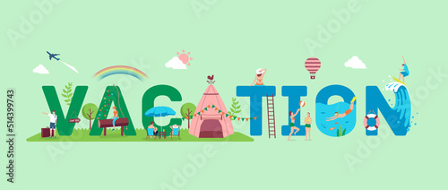 Summer vacation vector banner illustration