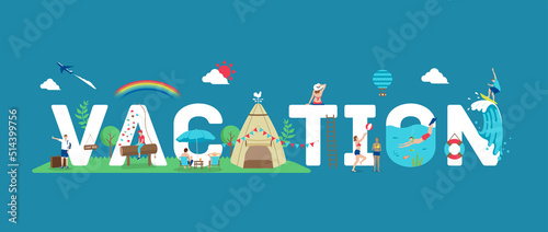 Summer vacation vector banner illustration