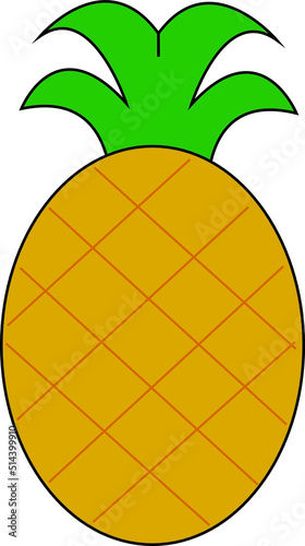 pineapple on white background,pineapple vector, pineapple illustration vector, pineapple icon vector, pineapple animation vector for your design needs
