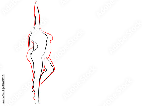 Vector conceptual fat overweight obese female vs slim fit healthy body after weight loss or diet with muscles thin young woman isolated. Fitness, nutrition or fatness obesity, health silhouette shape