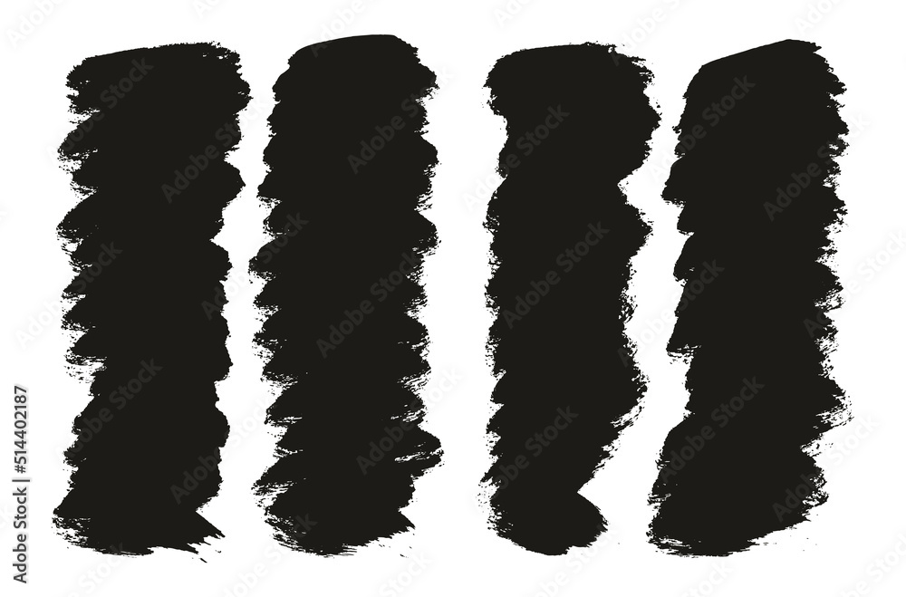 Round Brush Thick Short Background Artist Brush High Detail Abstract Vector Background Set 