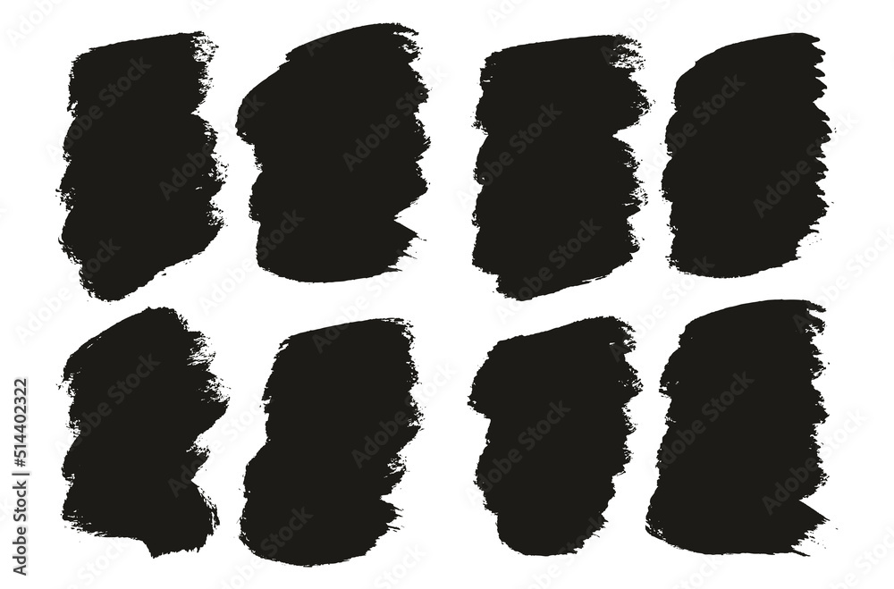 Round Brush Thick Short Background Artist Brush High Detail Abstract Vector Background Set 
