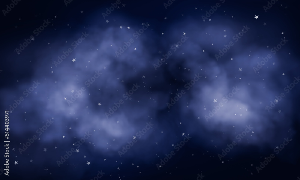 Fototapeta premium Starry sky with clouds at night