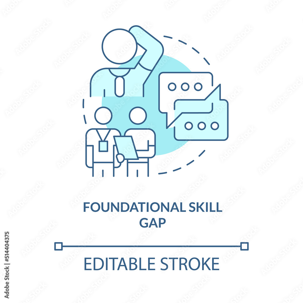 Foundational Skill Gap Turquoise Concept Icon Soft Skills Absence Higher Education Abstract