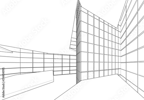 Abstract architecture background 3d illustration