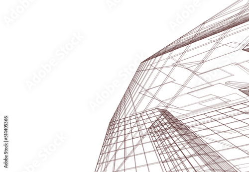 Abstract architecture background 3d illustration