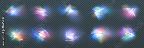Photo Rainbow crystal light leak flare reflection effect