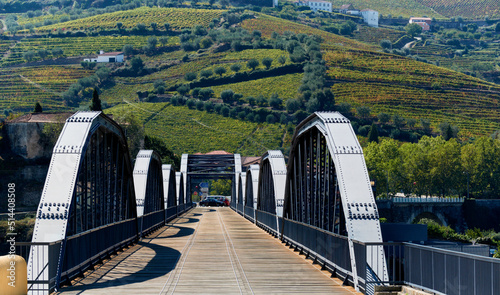 Fotografiet Bridges over Douro river in Peso da Regua, Portugal
