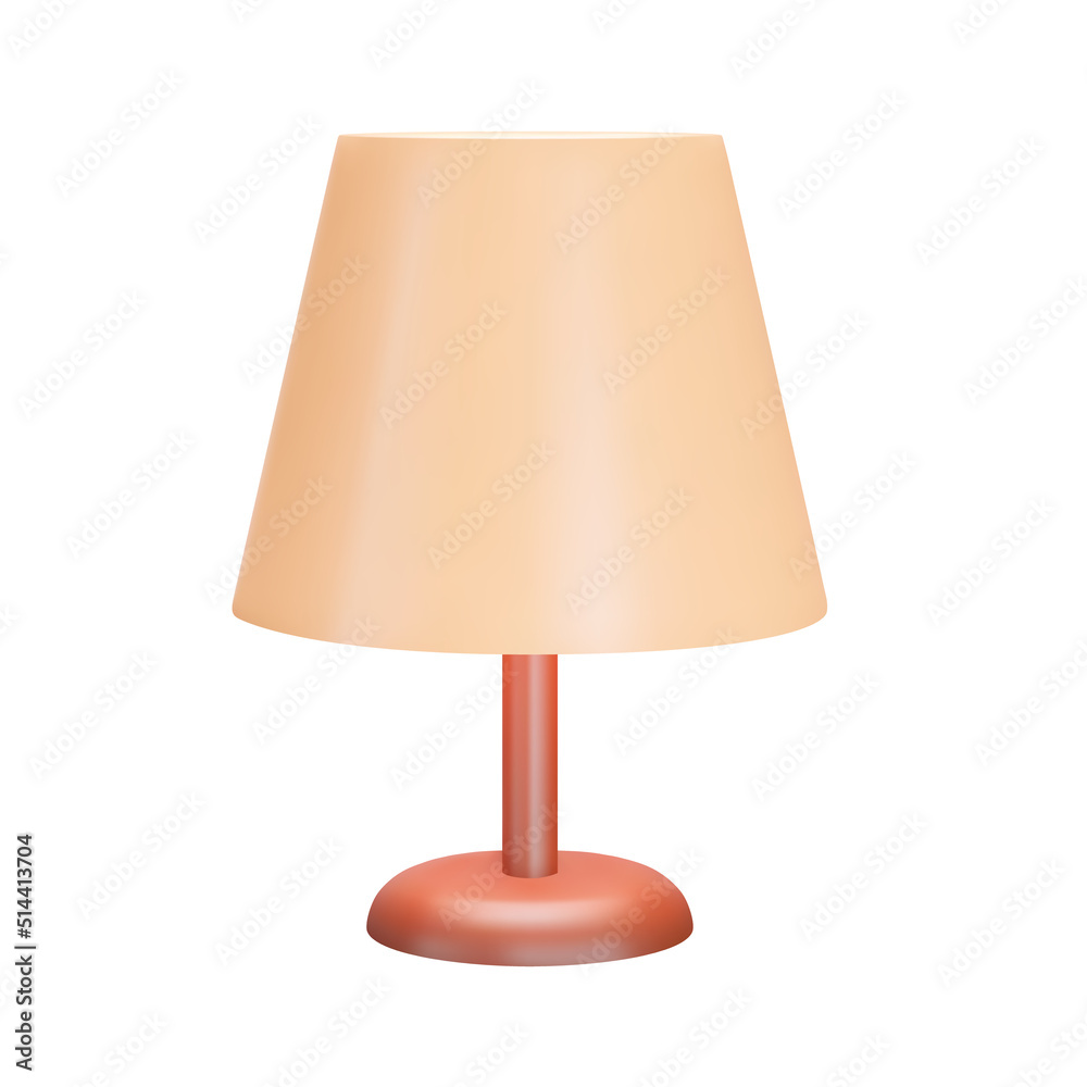 table lamp 3d icon. Lampshade. Isolated object on a transparent background table lamp 3d icon. Lampshade. Isolated object on a transparent background