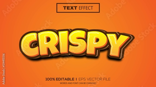 3d editable text effect crispy theme premium vector