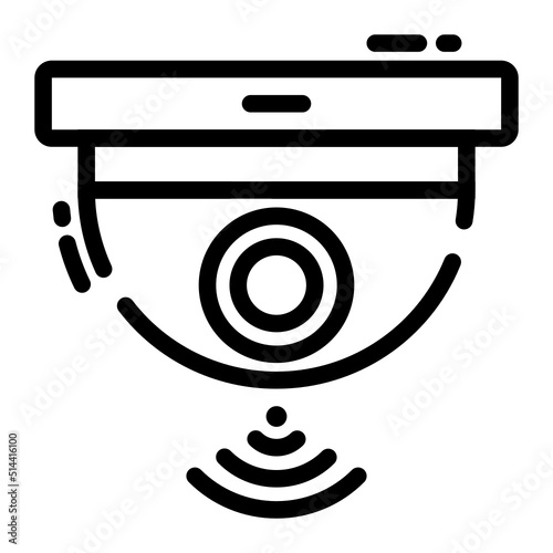 Isolated CCTV Line SVG Free Vector Graphic