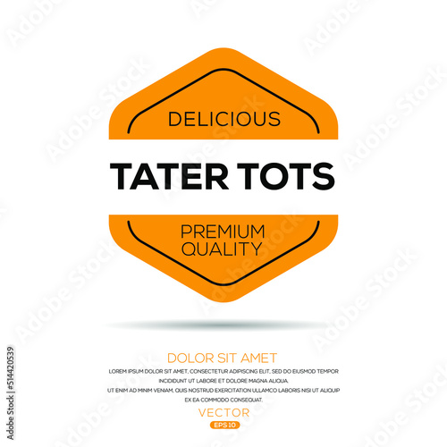 Creative (Tater tots) logo, Tater tots sticker, vector illustration.