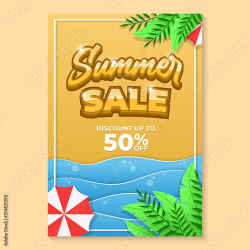 summer sale banner promotion can be used for social media, web and for printing