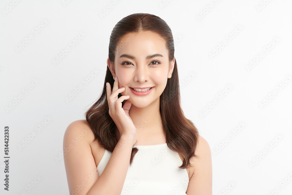 Beautiful young asian woman with clean fresh skin on white background, Face care, Facial treatment, Cosmetology, beauty and spa, Asian women portrait. Beautiful young asian woman with clean fresh skin on white background, Face care, Facial treatment, Cosmetology, beauty and spa, Asian women portrait.