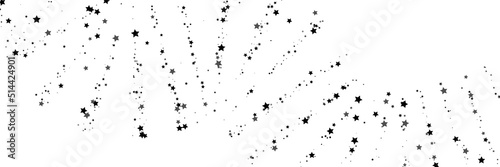 Shooting stars confetti. Black, white colors. Festive background. Abstract texture on a white background. Design element. Vector illustration, eps 10. © HALINA YERMAKOVA