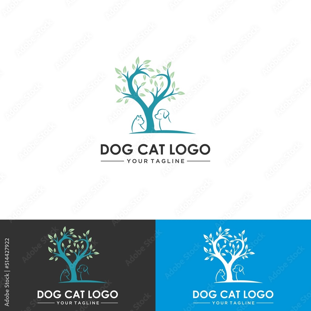 Obraz premium dog and cat logo
