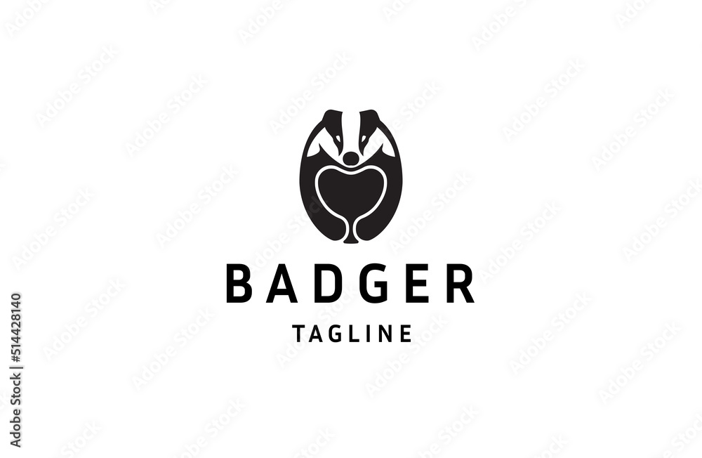 Badger logo icon design template flat vector illustration