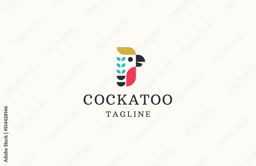 Cockatoo bird logo icon design template flat vector illustration Cockatoo bird logo icon design template flat vector illustration