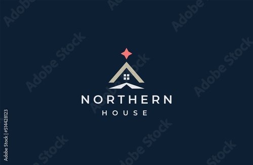 Northern house logo icon design template flat vector illustration