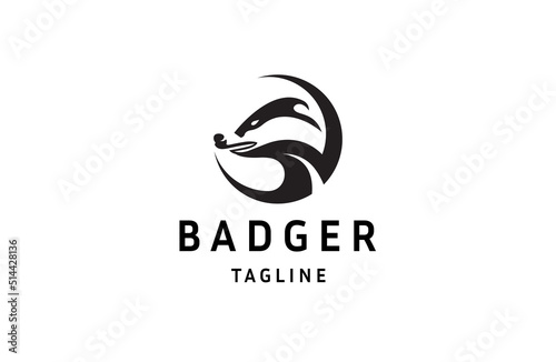 Badger logo icon design template flat vector illustration