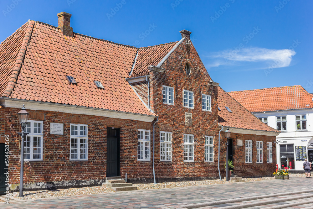 Historic house at the Torvet market square in Ribe, Denmark