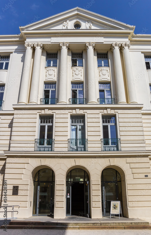 Facade of the Ministry of Finance building in Schwerin, Germany