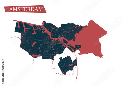 Amsterdam  A3 water map