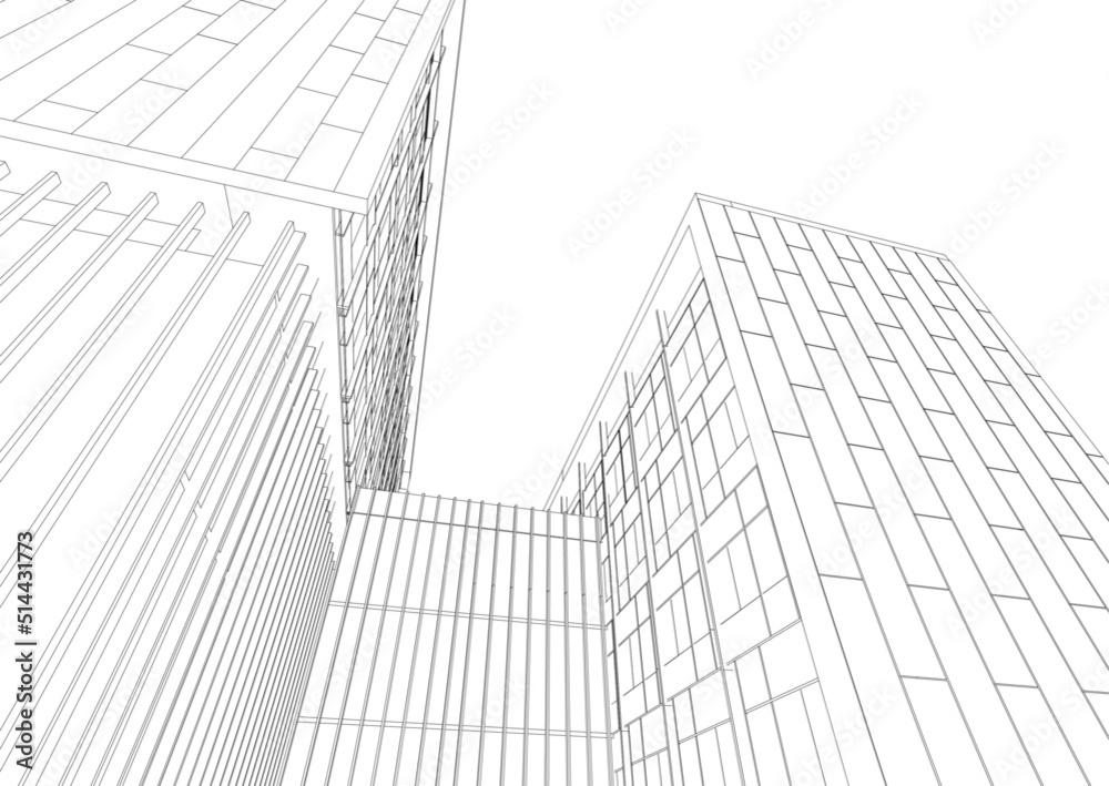 sketch of modern building sketch of modern building
