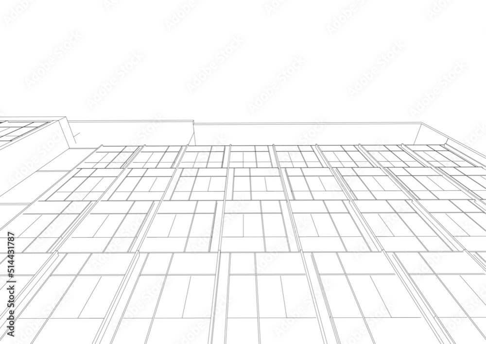 sketch of modern building sketch of modern building