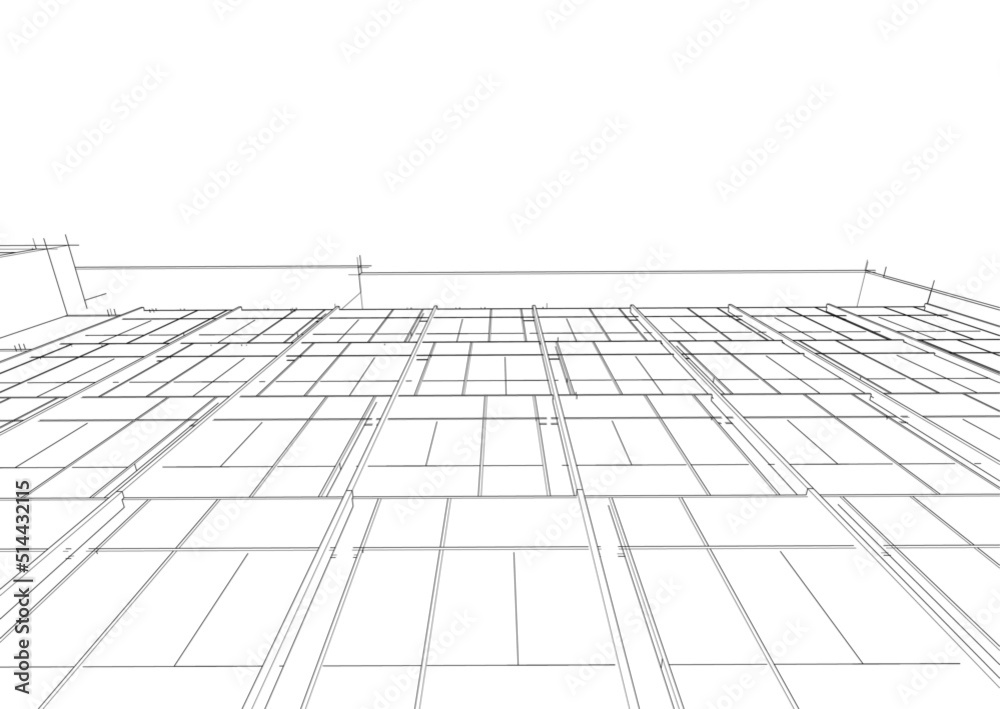 sketch of modern building sketch of modern building