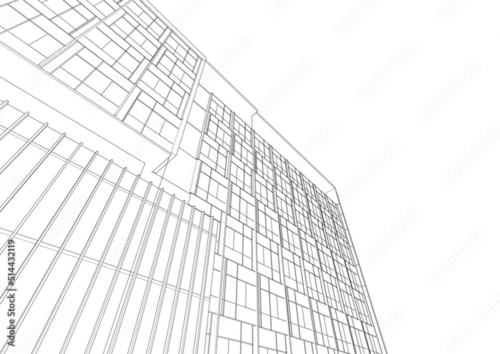 sketch of modern building sketch of modern building