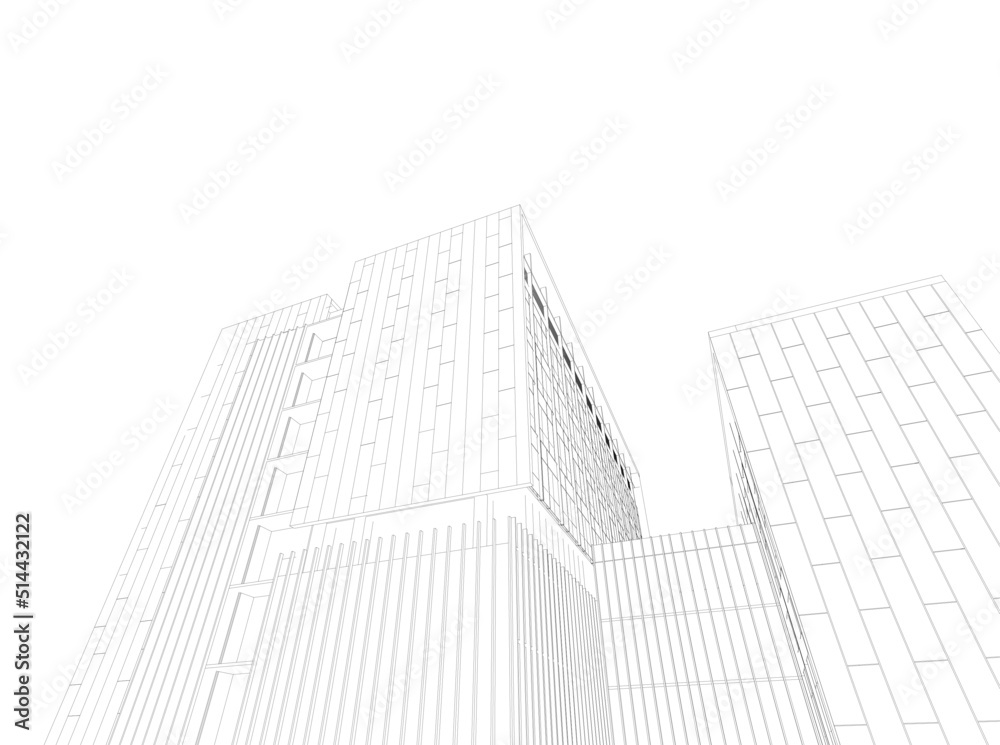sketch of modern building