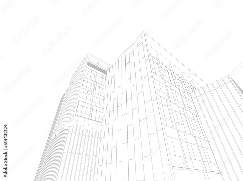 sketch of modern building sketch of modern building