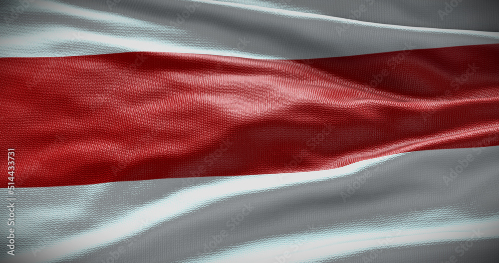 Flag of Belarus background. Opposition symbol, white and red flag. 3D illustration Flag of Belarus background. Opposition symbol, white and red flag. 3D illustration