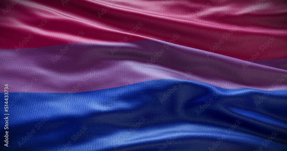 Bisexual symbol background. Flag 3D illustration