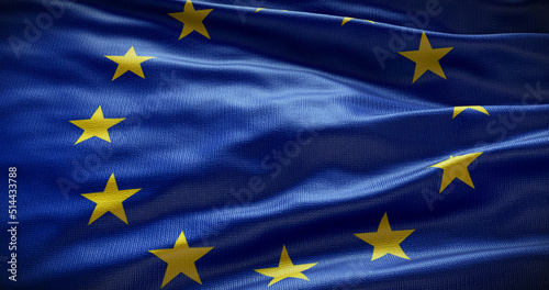 European Union symbol background. EU flag 3D illustration