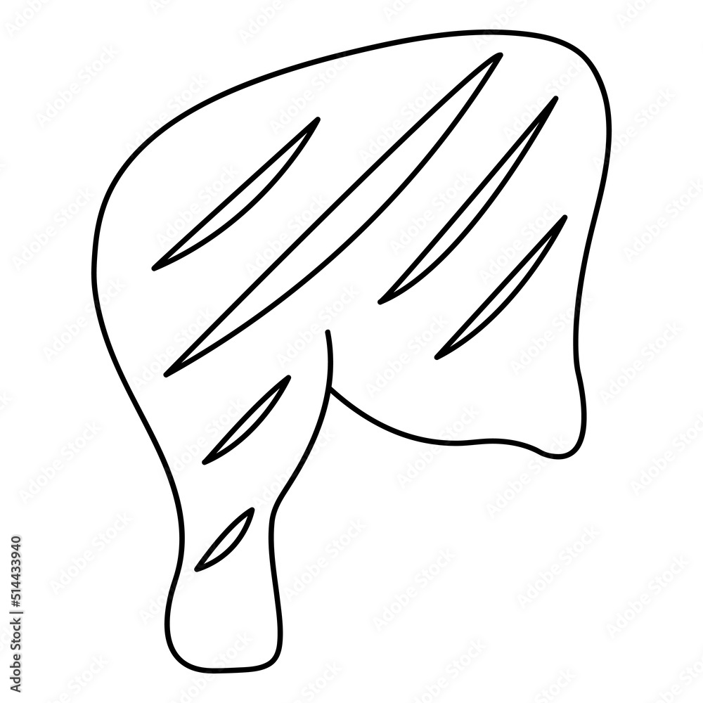 Chicken leg. Juicy meat with cuts. Sketch. Vector illustration. Coloring book for children. Chicken leg ready for frying. Outline on isolated background. Doodle style. Idea for web design. Chicken leg. Juicy meat with cuts. Sketch. Vector illustration. Coloring book for children. Chicken leg ready for frying. Outline on isolated background. Doodle style. Idea for web design.
