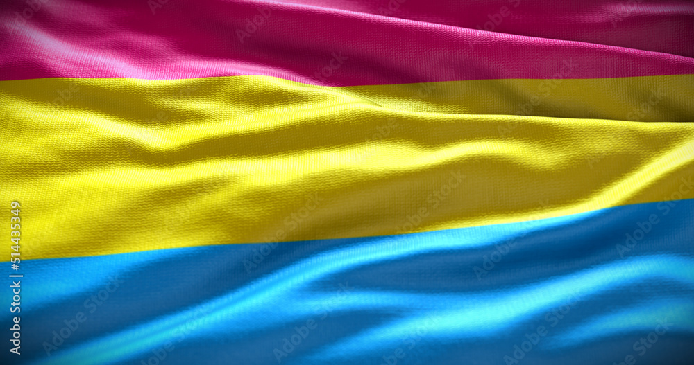 Pansexual sign flag background. 3D illustration Pansexual sign flag background. 3D illustration
