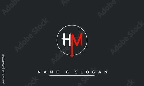 HM,  MH,  H,  M  Abstract  Letters  Logo  Monogram