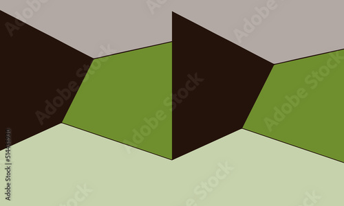 Wallpaper Design. Geometric pattern. Background. Abstract composition, shapes, angles. Cubism. Avant-garde art. Modern. Contemporary trendy vector illustration