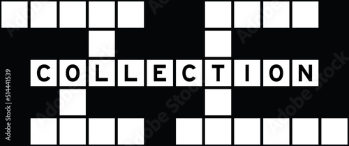 Alphabet letter in word collection on crossword puzzle background