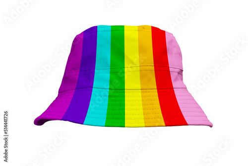 Colorful bucket hats for fashion shoots on a white background.