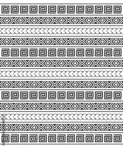 Polynesian Maori tribal seamless pattern. Background for fabric, wallpaper, card template, wrapping paper, carpet, textile, cover. ethnic tattoo style pattern