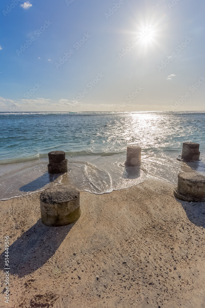 Plage tropicale inondée de soleil, île de la Réunion 