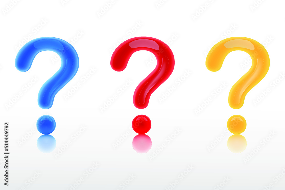 Illustration of 3D question marks Illustration of 3D question marks