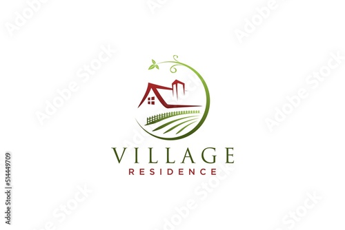 Village residence house logo farm field farmland hill nature plant family barn 