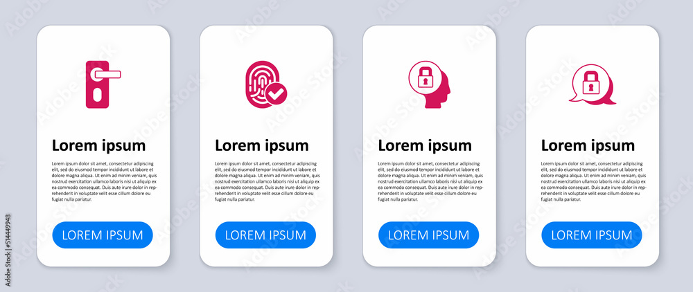 Set Lock, Fingerprint and door lock. Business infographic template. Vector Set Lock, Fingerprint and door lock. Business infographic template. Vector