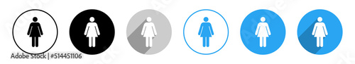 Dame Vektor Icon Set rund